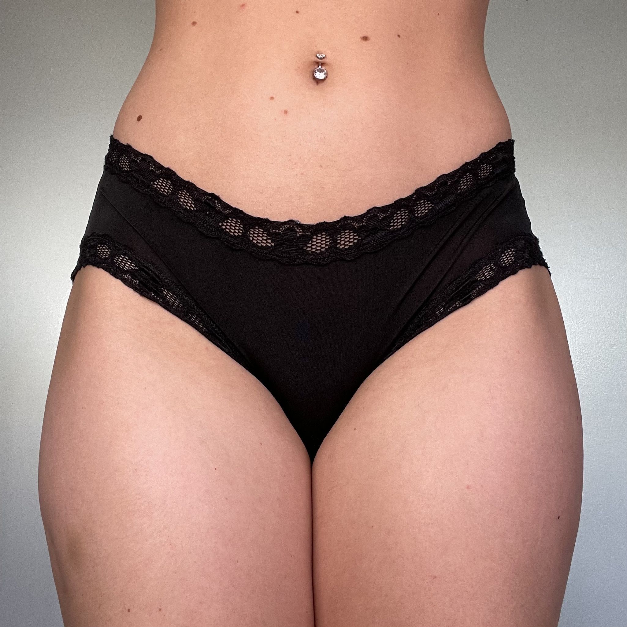 Black Backless Polyester Hipster Panty