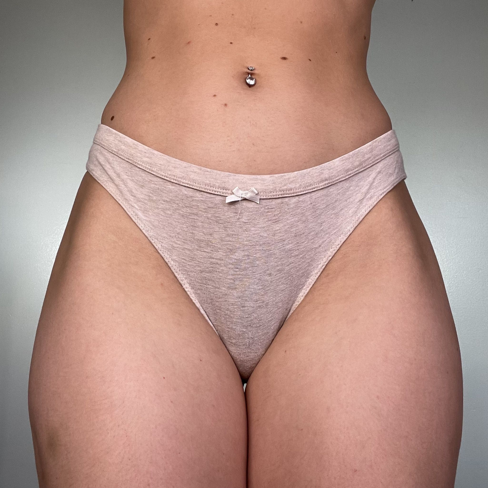 Nude Cotton Blend Thong