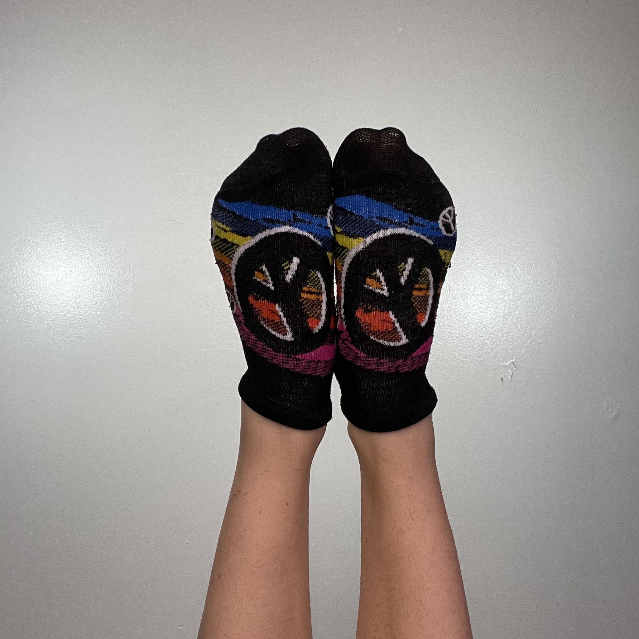 Rainbow Peace Sign Ankle Socks