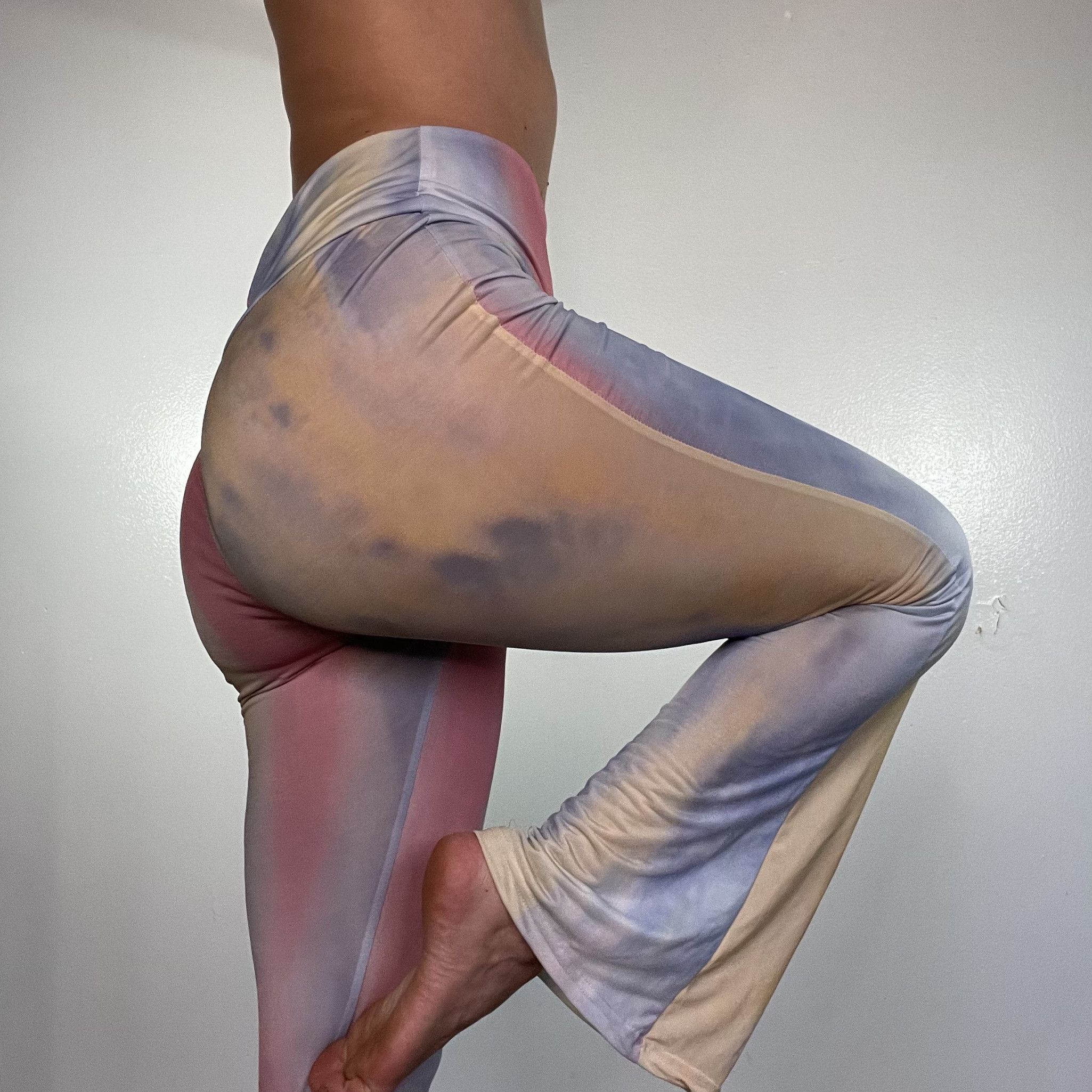 Pastel Rainbow Polyester Yoga Pants