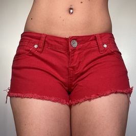 Red Denim Shorts