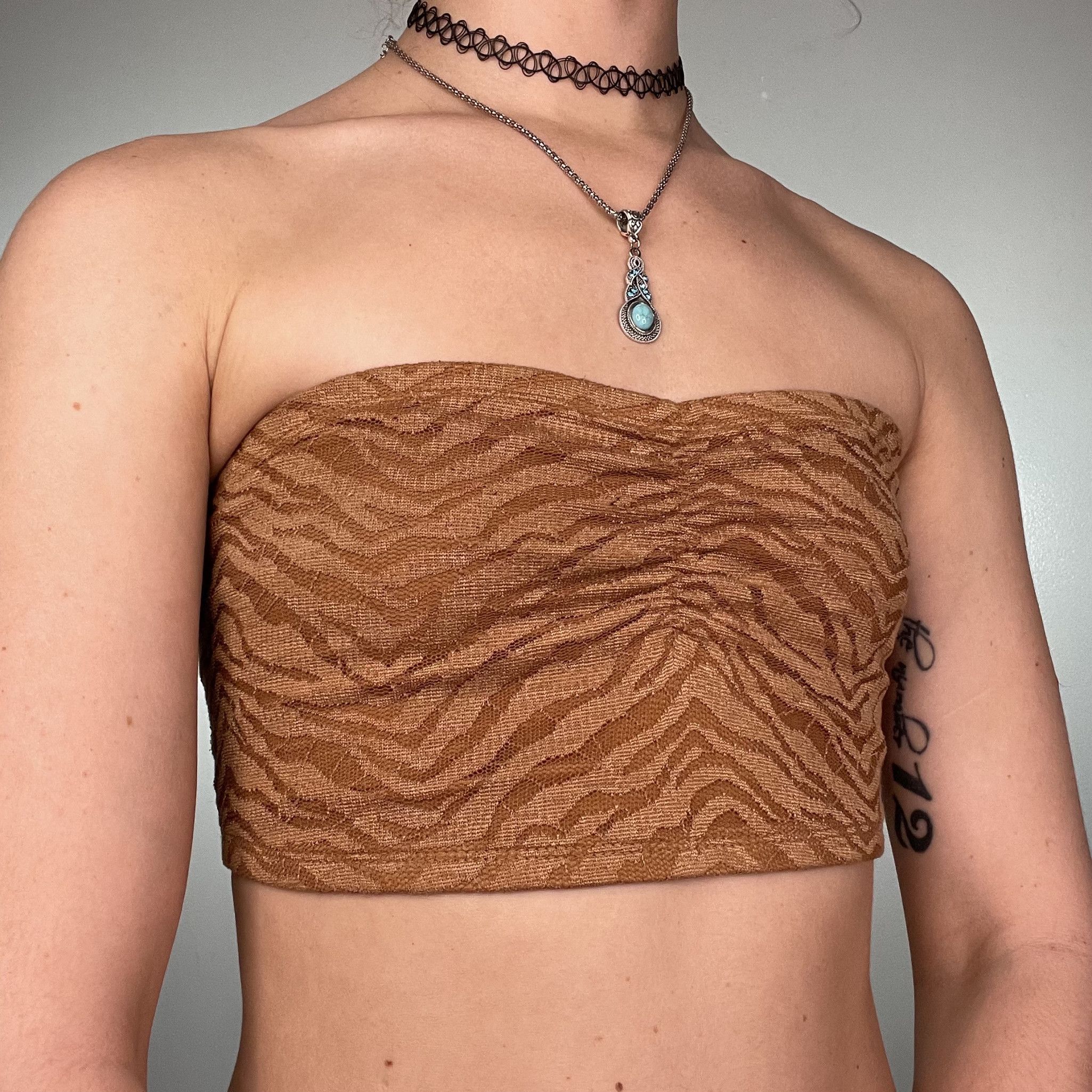 Khaki Zebra Lace Bralette