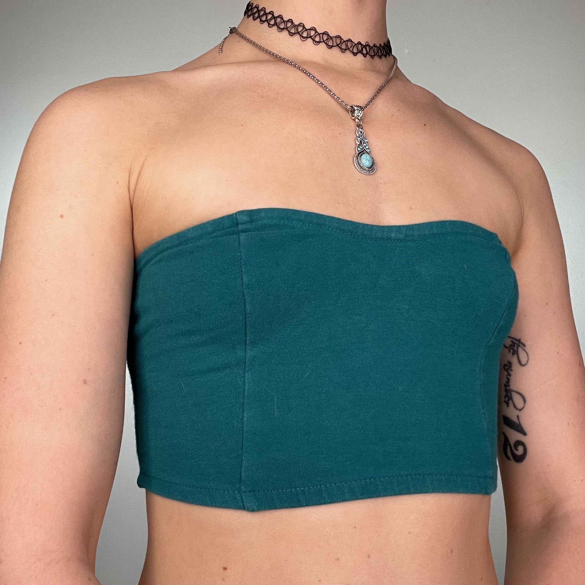 Teal Cotton Blend Bralette