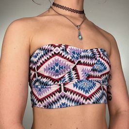 Aztec Abstract Cotton Blend Bralette