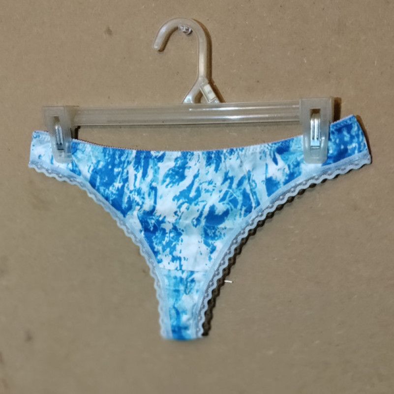 Blue TieDye WhaleTail Thong