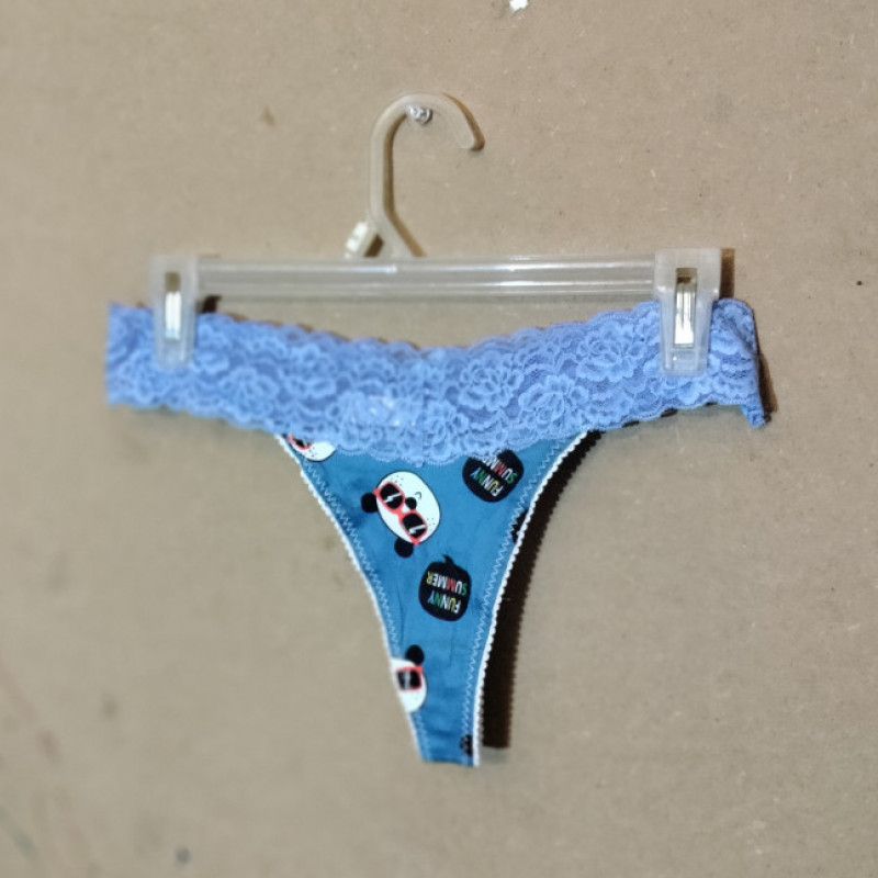 PandaPrint Blue Lace Top Thong