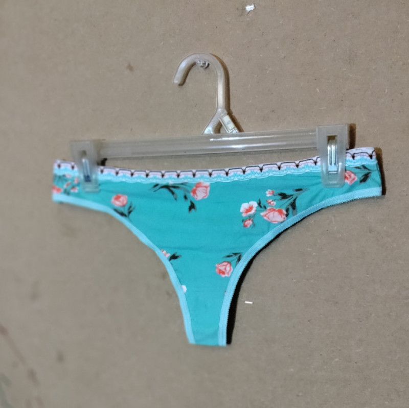 Teal Floral WhaleTail Thong