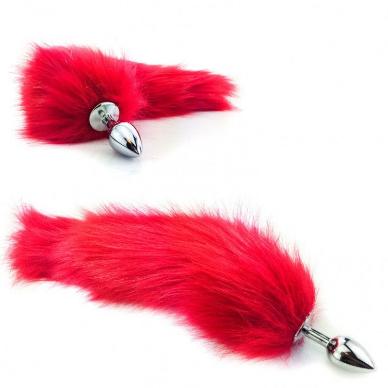 Fire Red Fox Tail Butt Plug