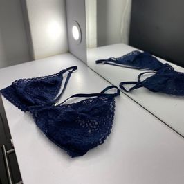 very used blue bra