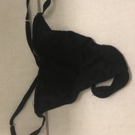 Worn black thong