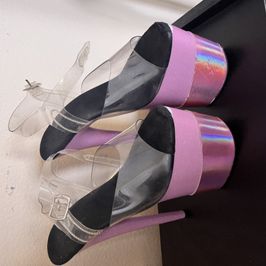 Pretty Pink Stripper Heels