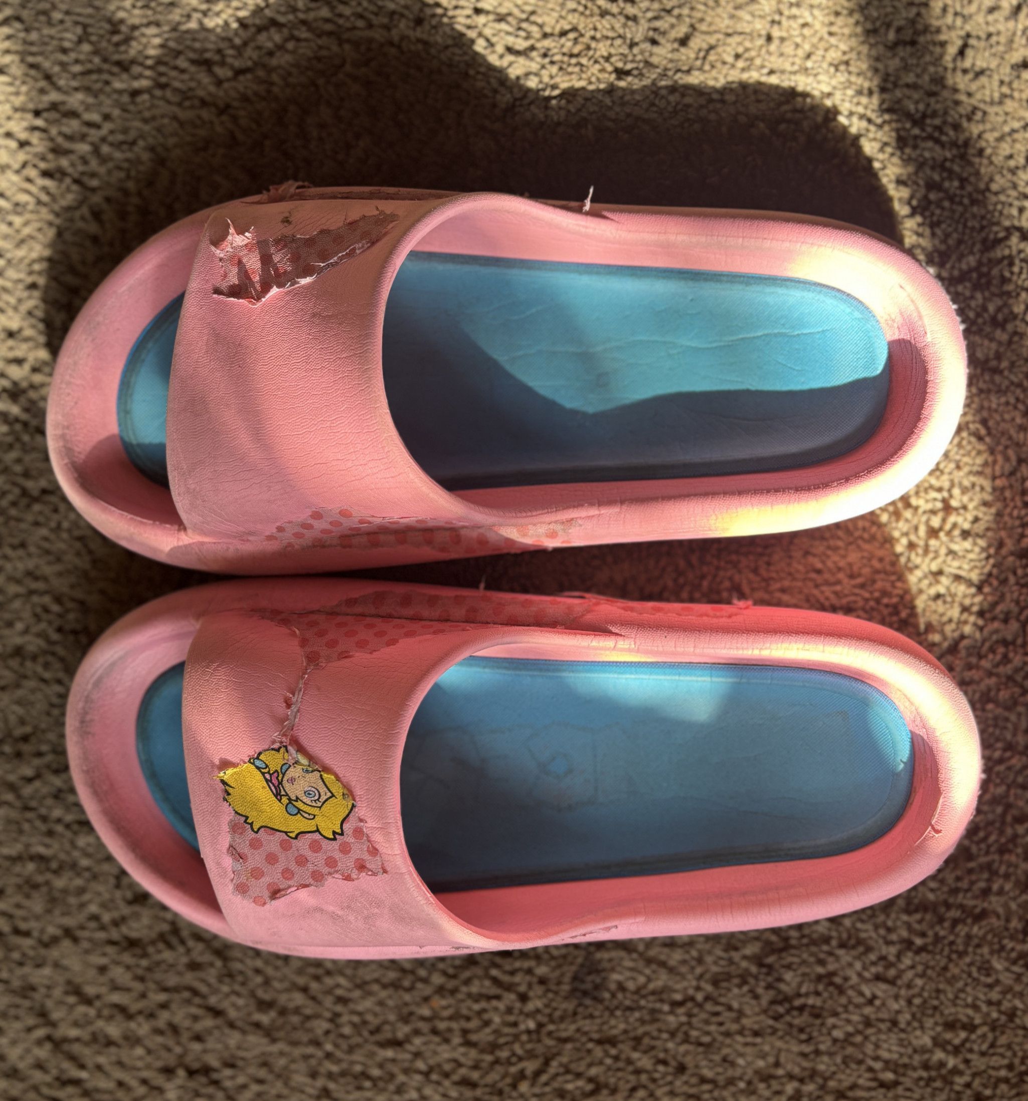 Used Dirty Princess Peach Flip Flops