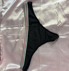 Black striped Thong