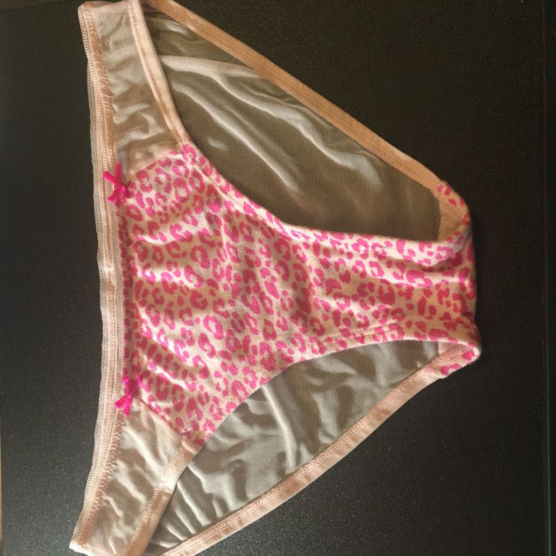 Pink Leopard Print Panty with Mesh Back