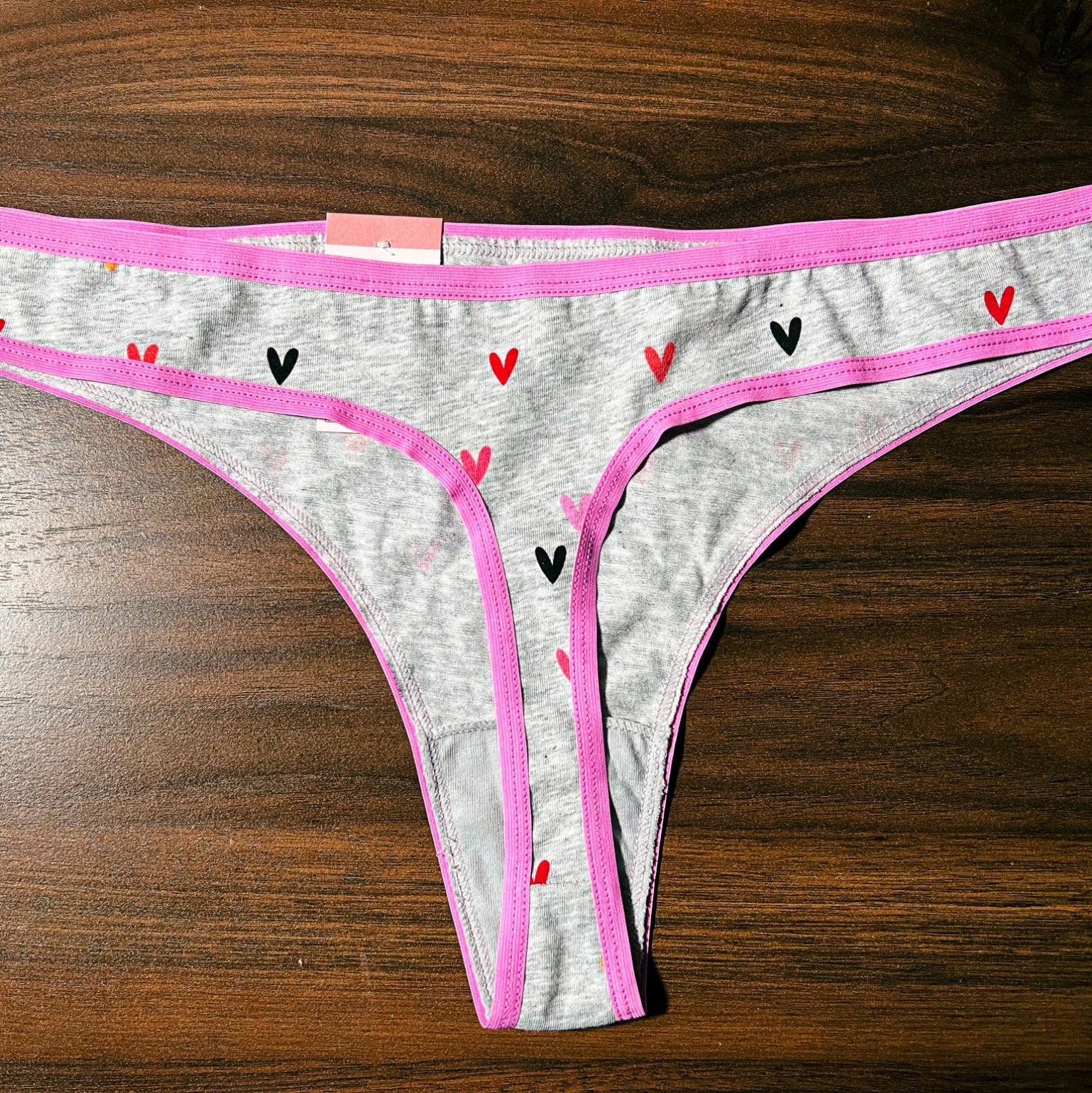 Heart Pattern Cotton Thong