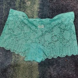 Aqua Nylon Stretch Lace 3XL Boyshort