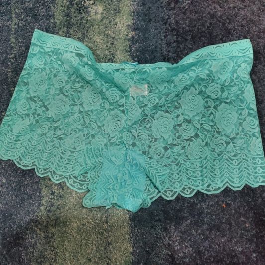 Aqua Nylon Stretch Lace 3XL Boyshort