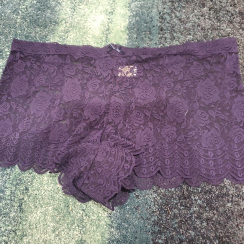 Blue Nylon Stretch Lace 3XL Boyshort