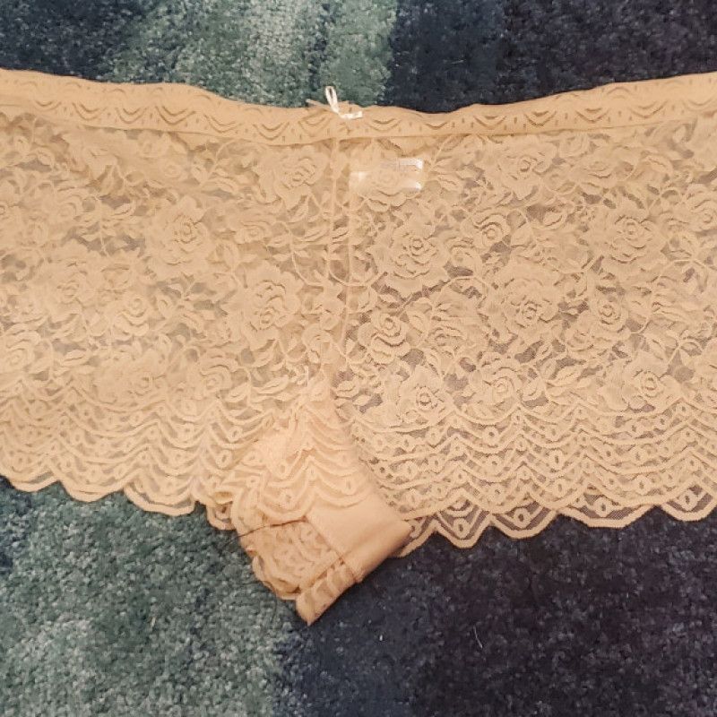 Nude Nylon Stretch Lace 3XL Boyshort