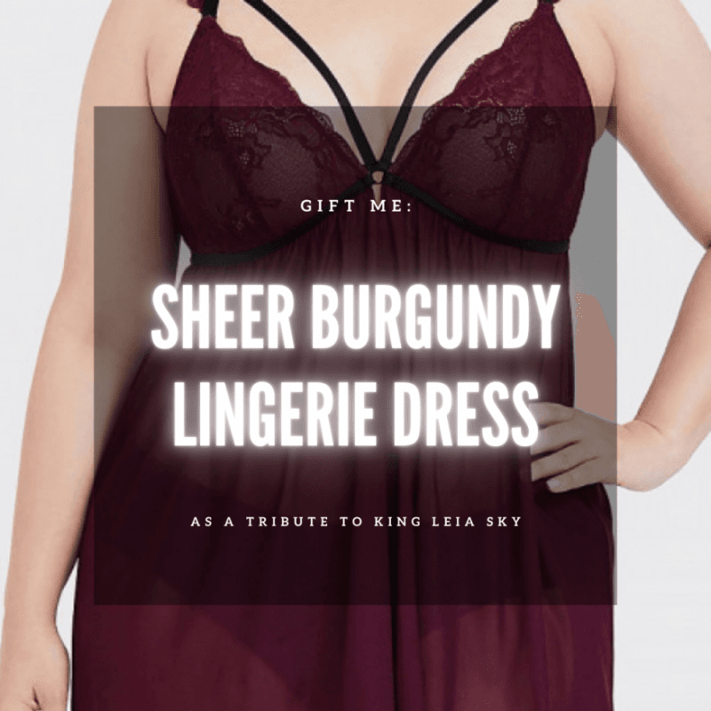 Gift Me: Sheer Burgundy Lingerie Dress