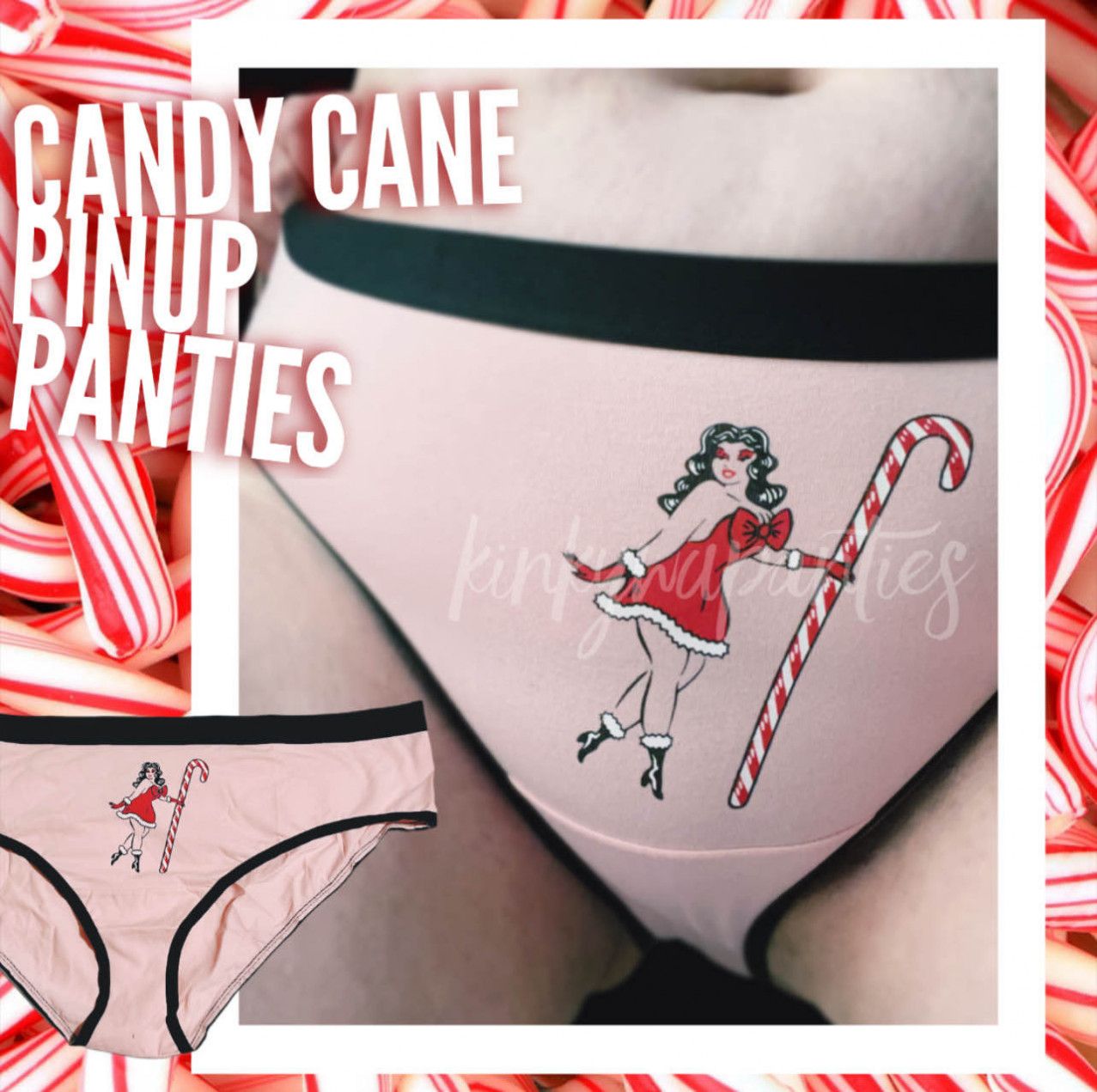 Candy cane Pinup Panties