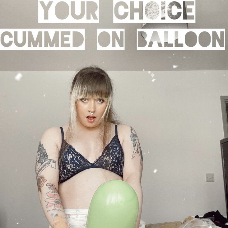 Cummed on humped balloon!