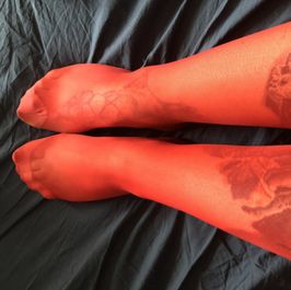 Red nylon stockings