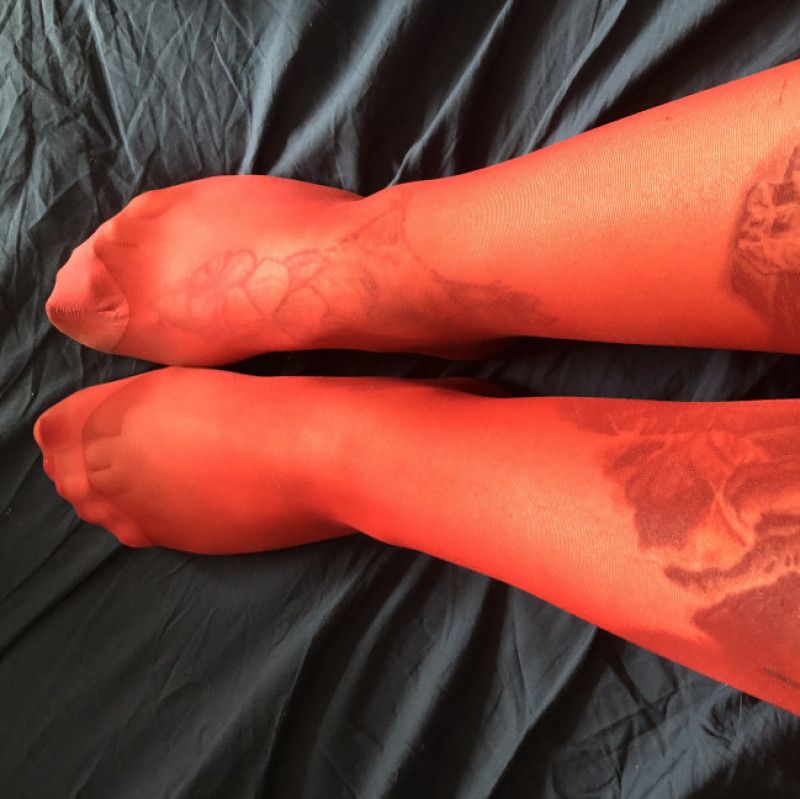 Red nylon stockings