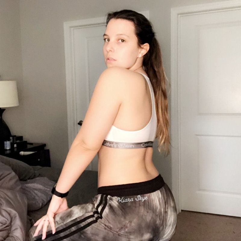 Kiara in White Sports Bra and Joggers