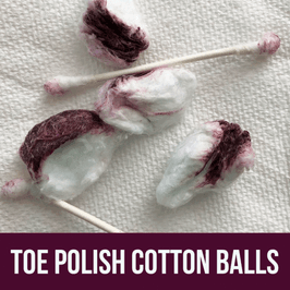 Toe Polish Cotton Balls and Qtips