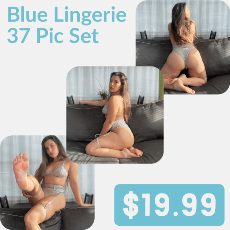 37 Pic Set in Light Blue Lingerie