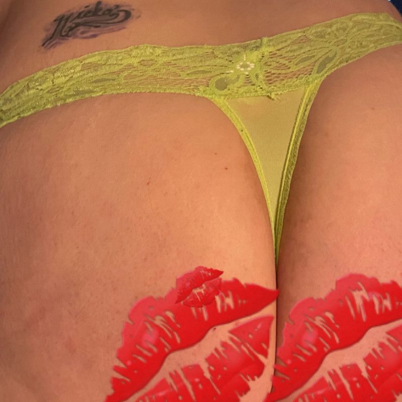 Neon green juicy thongs