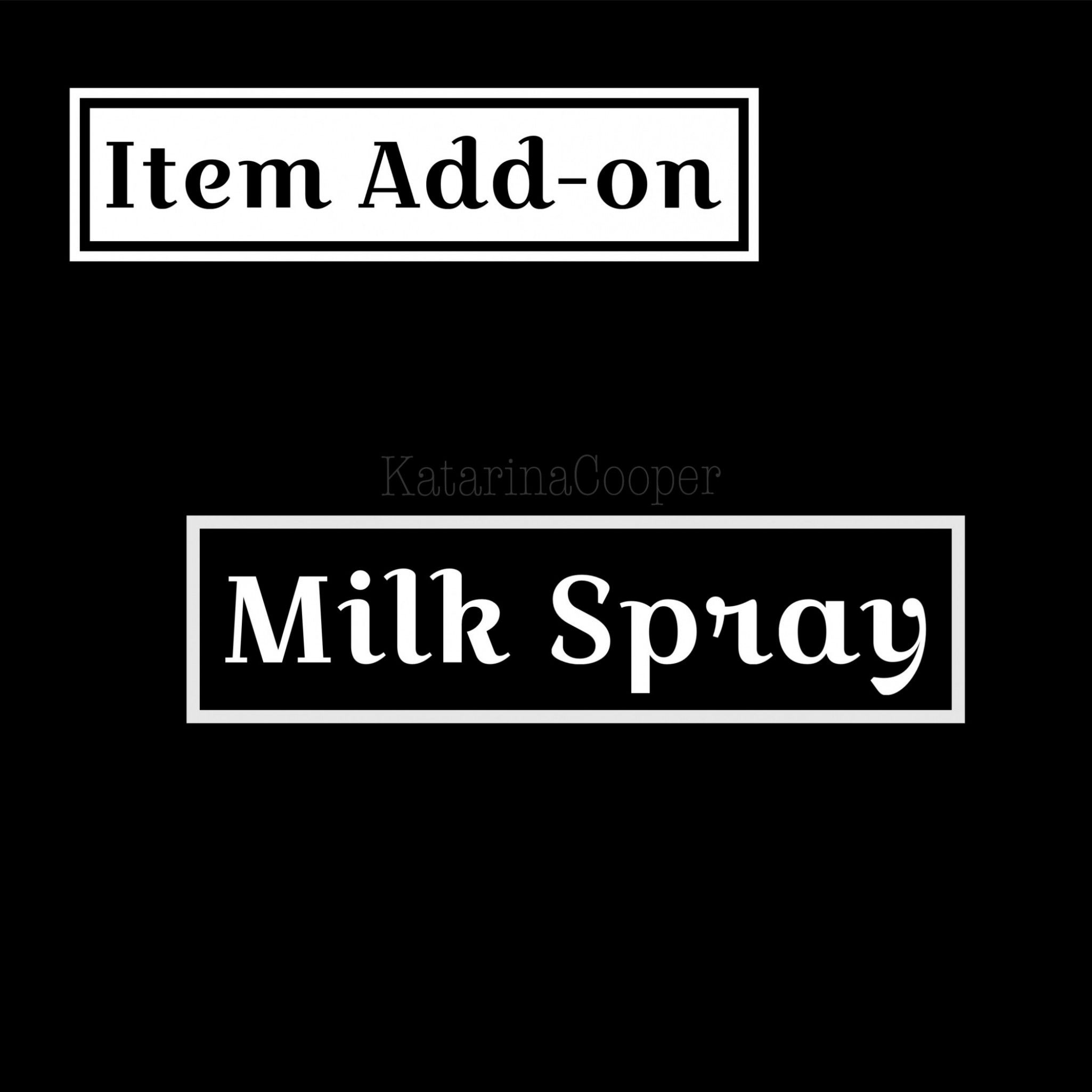 Item Add On Milk Spray