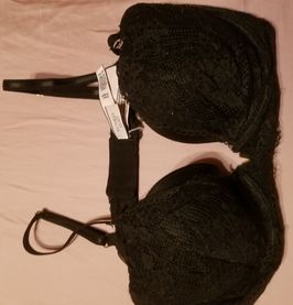 Victorias secret black lace front bra