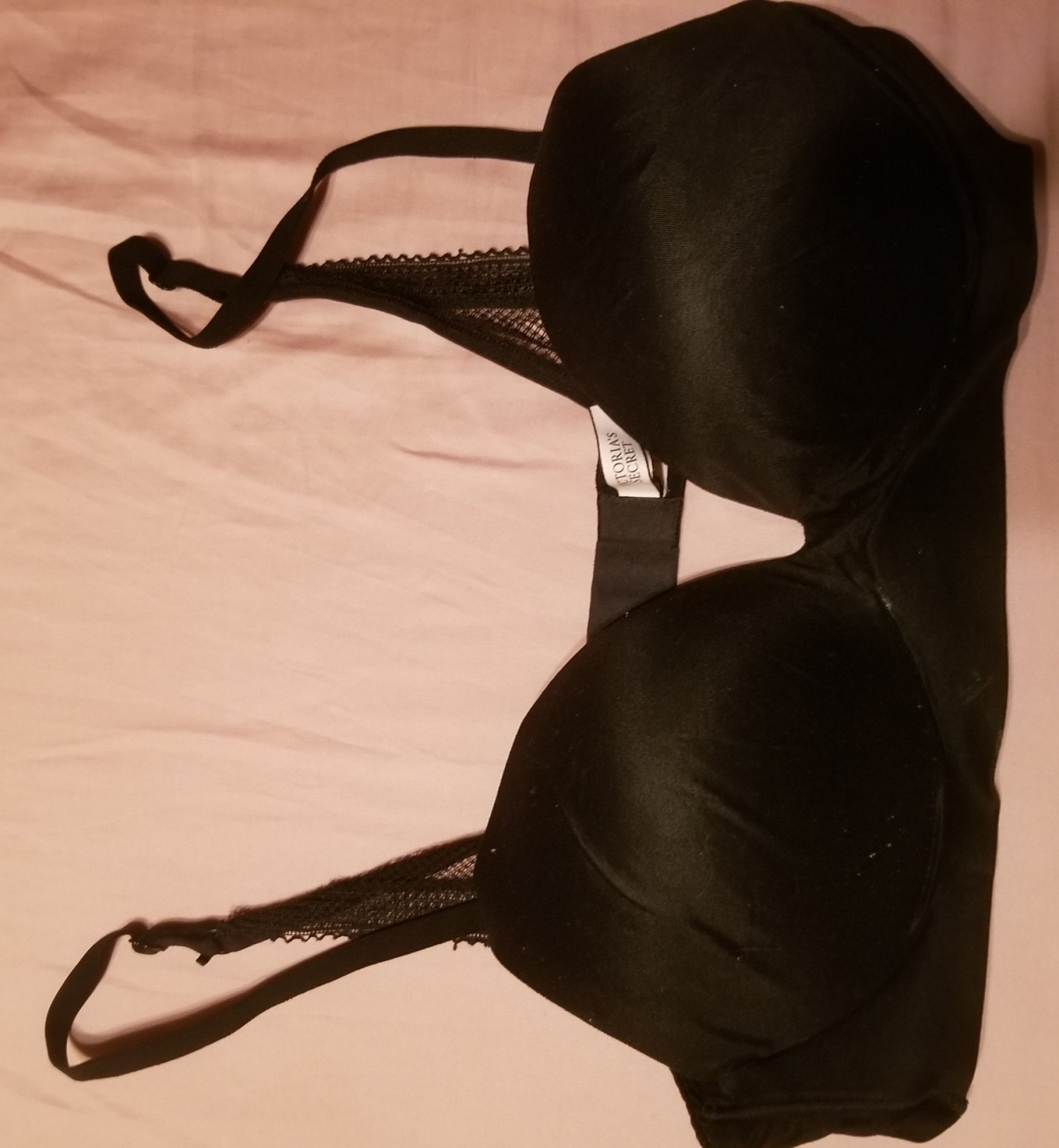 Victorias secret black lace back bra