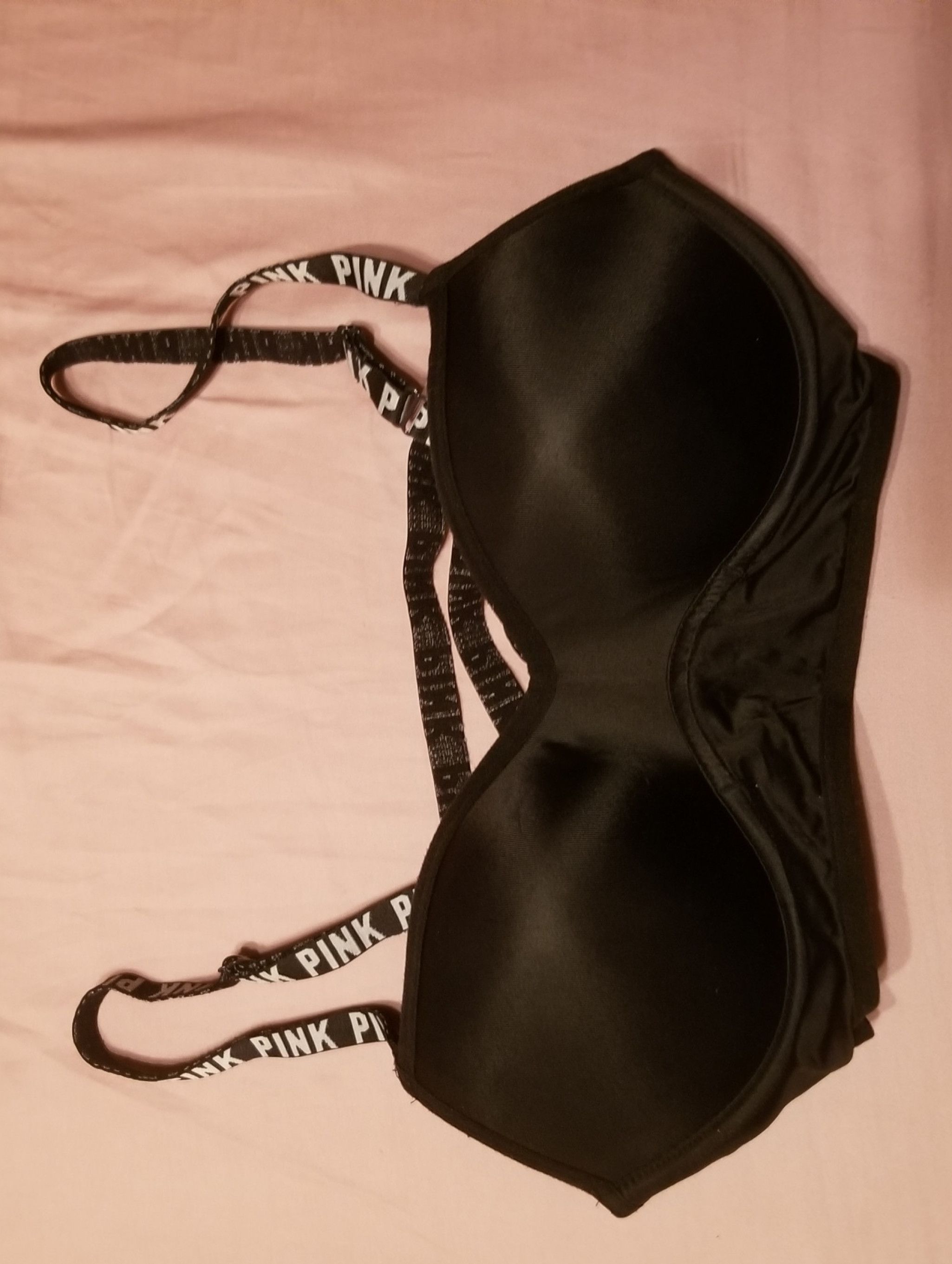 PINK strappy Black and pink inside bra