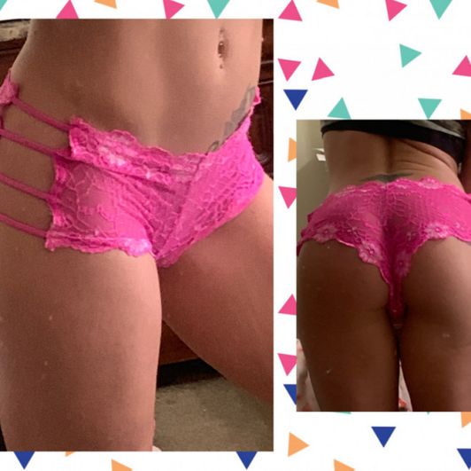 Hot pink lace boy short panties