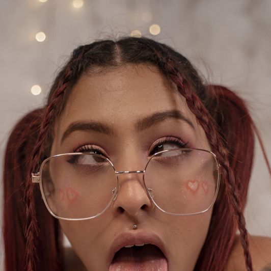 Ahegao and my tits sweet for eat