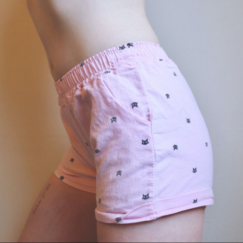 Cute Pink Kitty Shorts