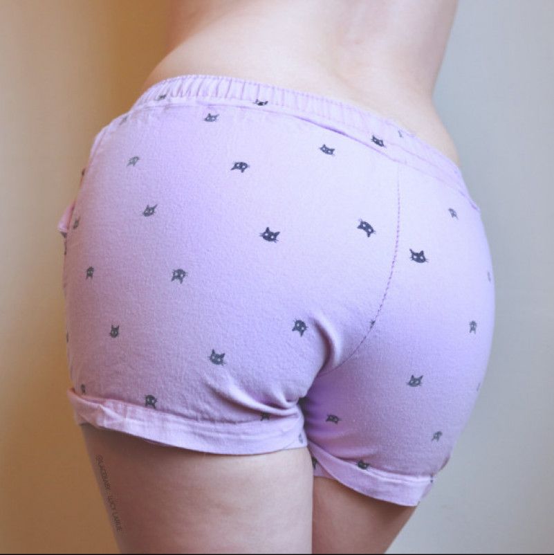 Cute Purple Kitty Shorts