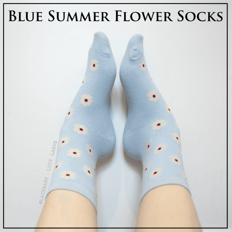 Blue Summer Flower Socks