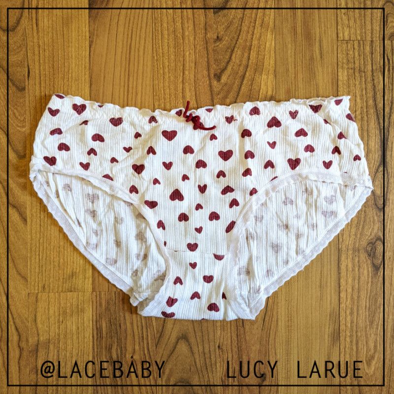 Sweet White Panties with Hearts