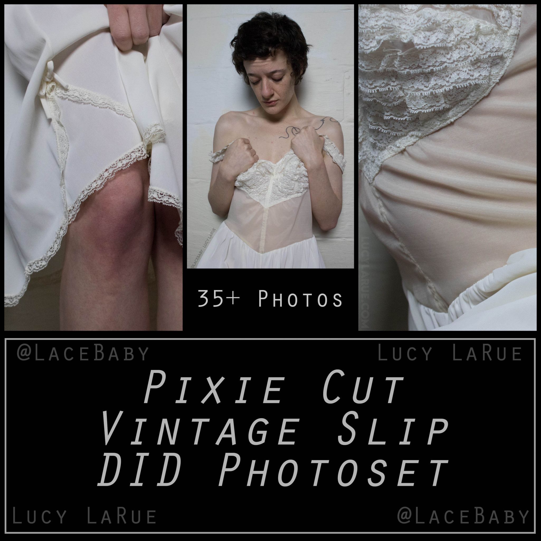 Pixie Cut Vintage Slip DID Photoset