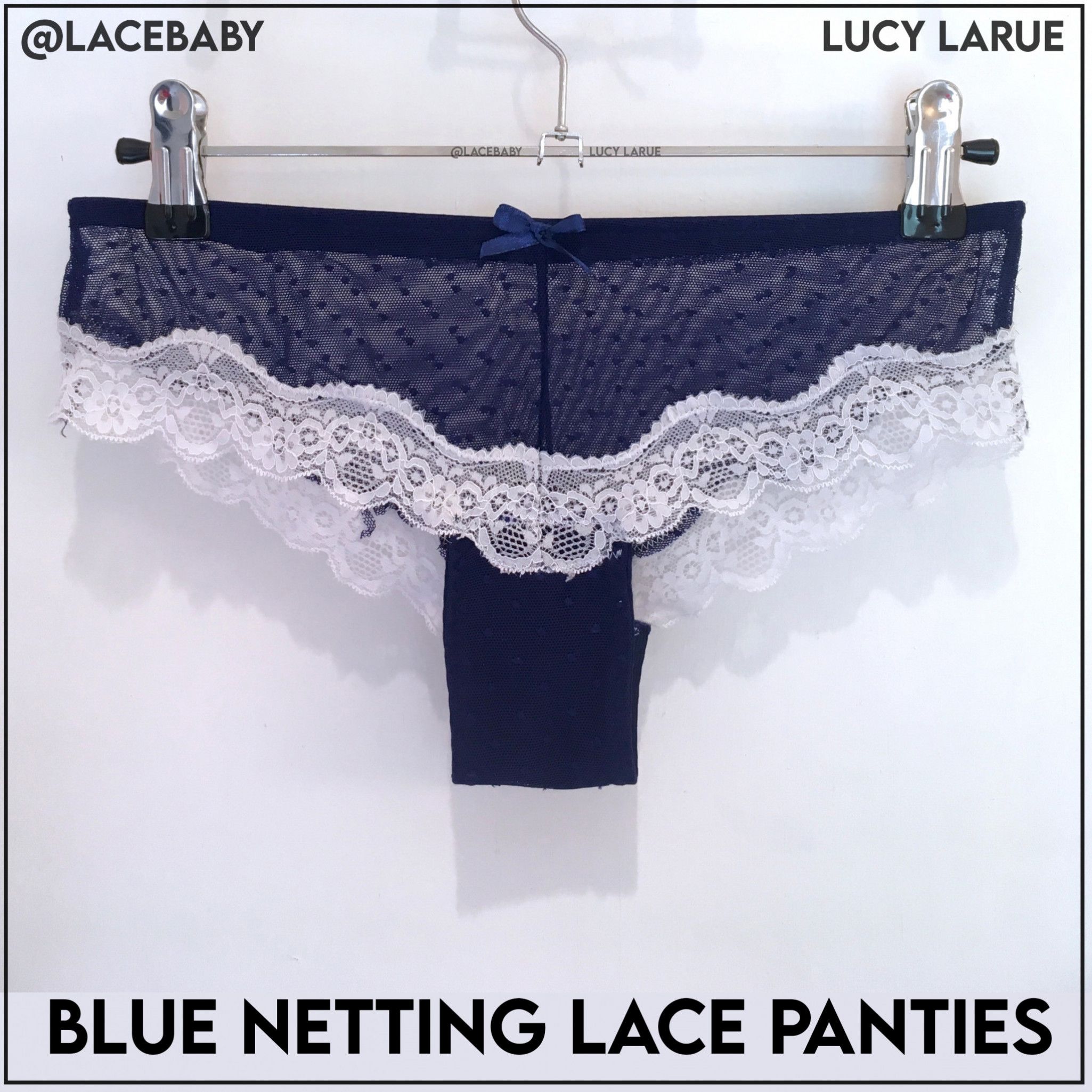 Blue Netting Lace Panties