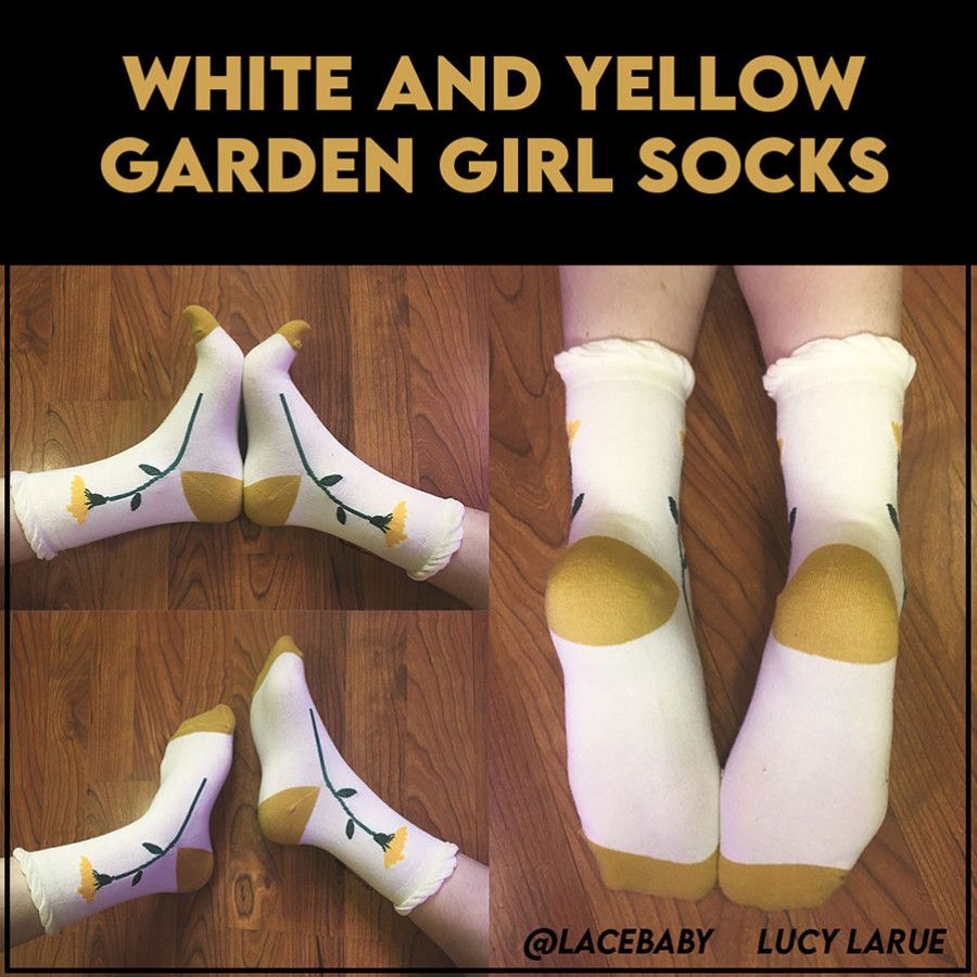 White and Yellow Garden Girl Socks