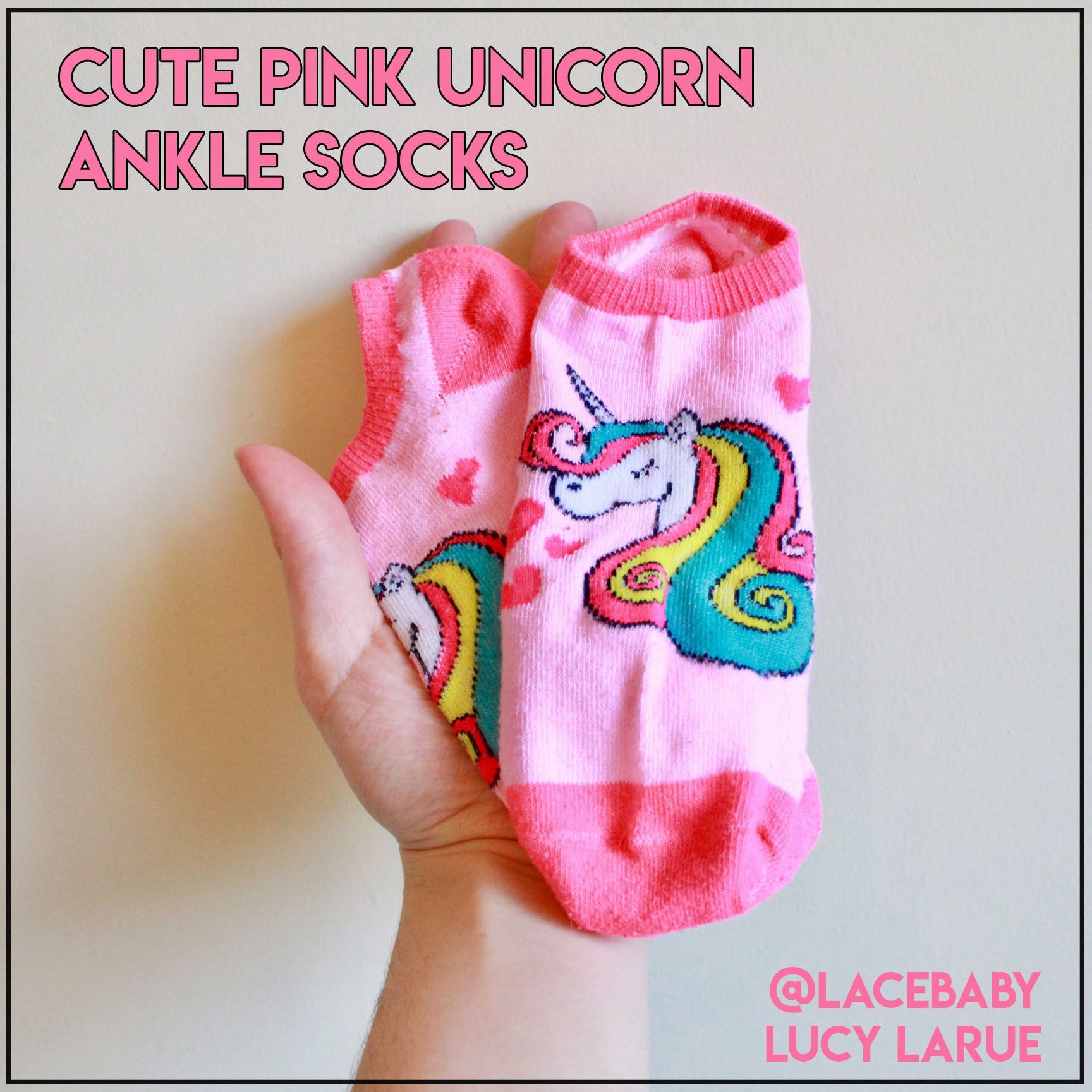 Cute Pink Unicorn Ankle Socks