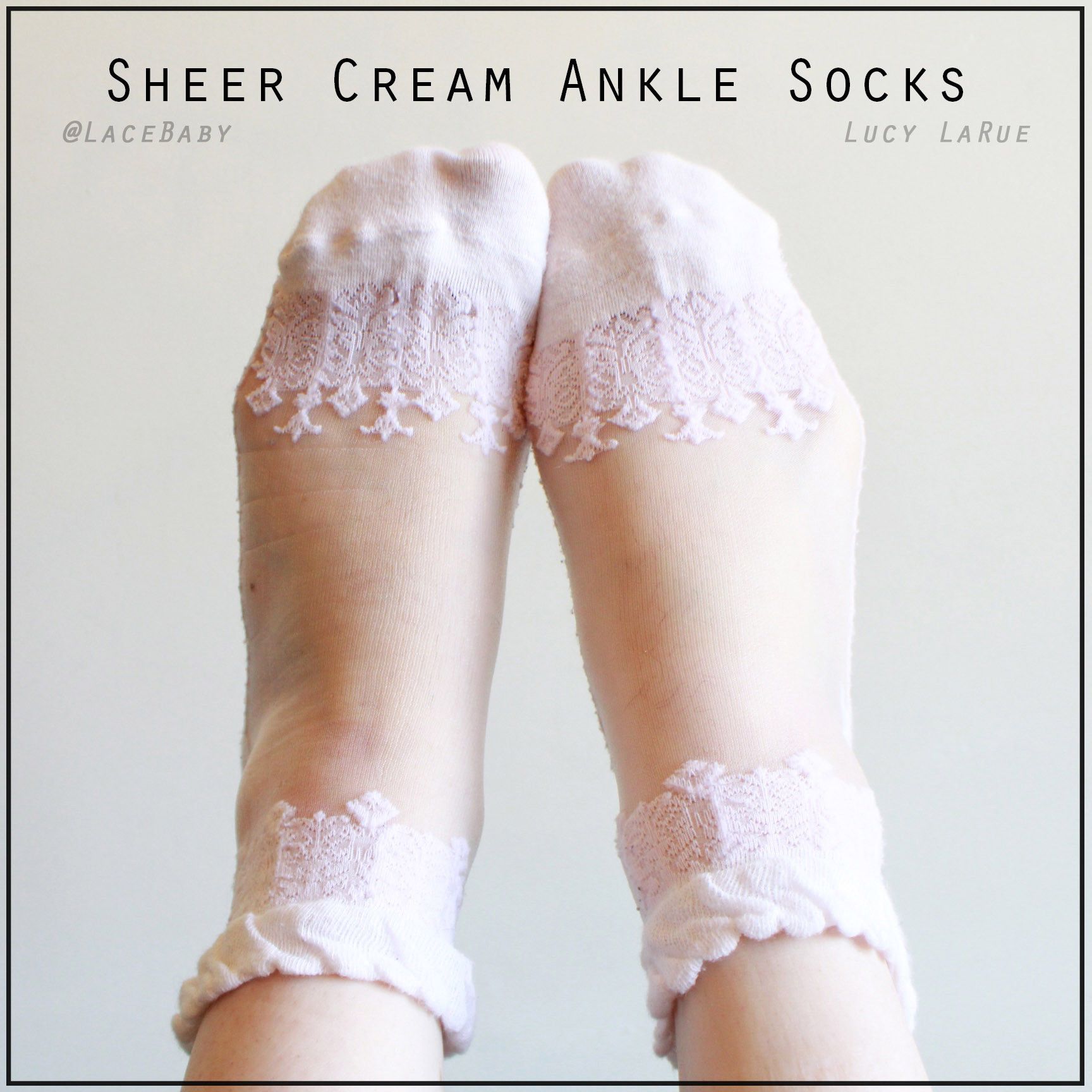 Sheer Cream Ankle Socks