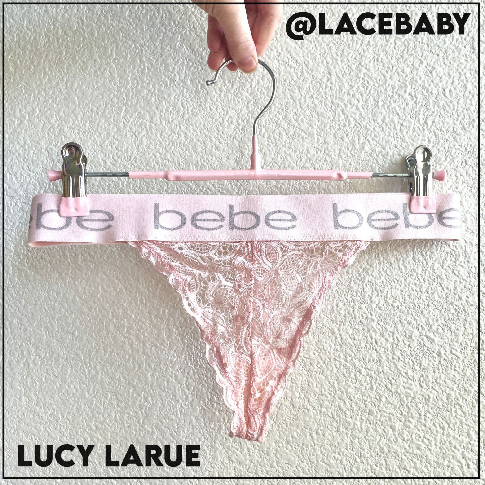 Pale Pink Lace Bebe Thong