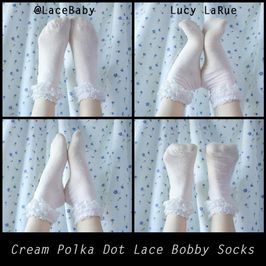 Cream Polka Dot Lace Bobby Socks