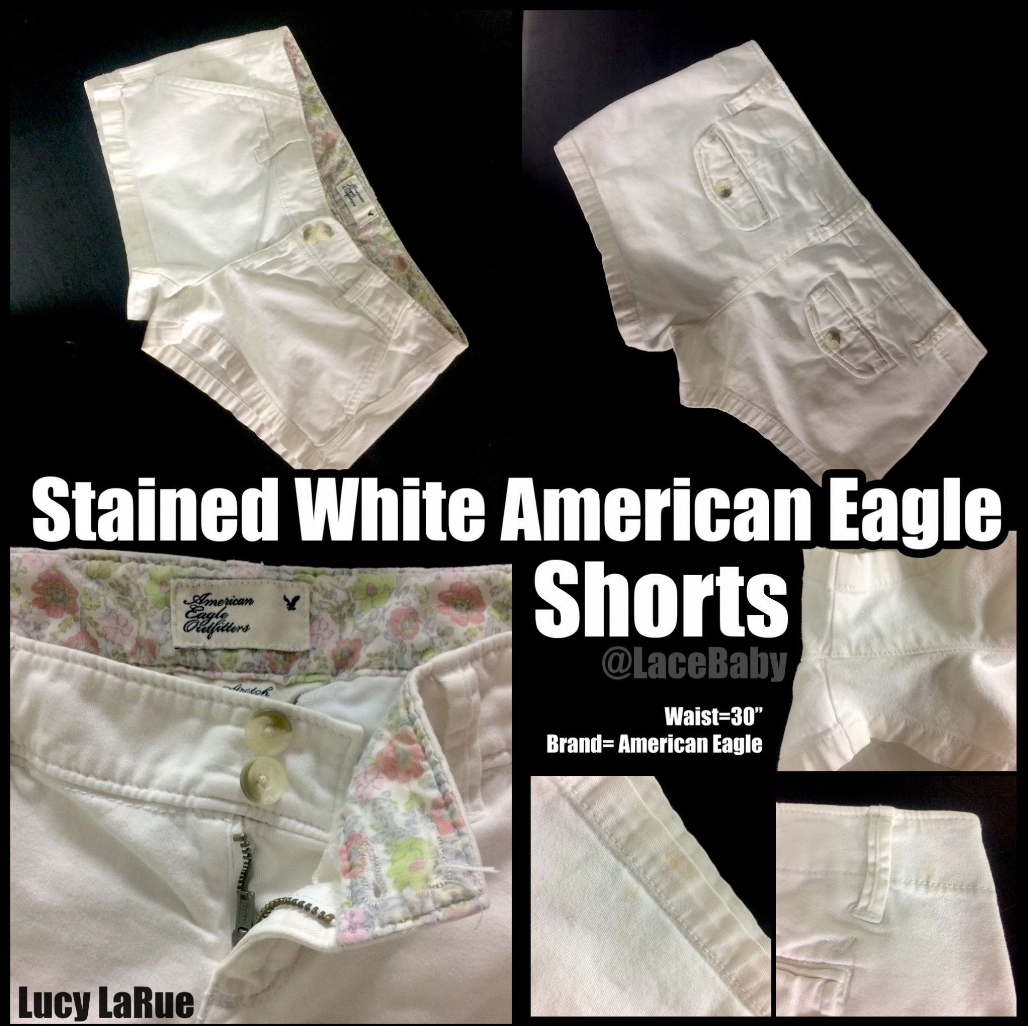 Stained White American Eagle Shorts